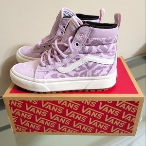 NWT Girls Vans SK8 Hi MTE Orchard Ice/Leopard Size 1.5